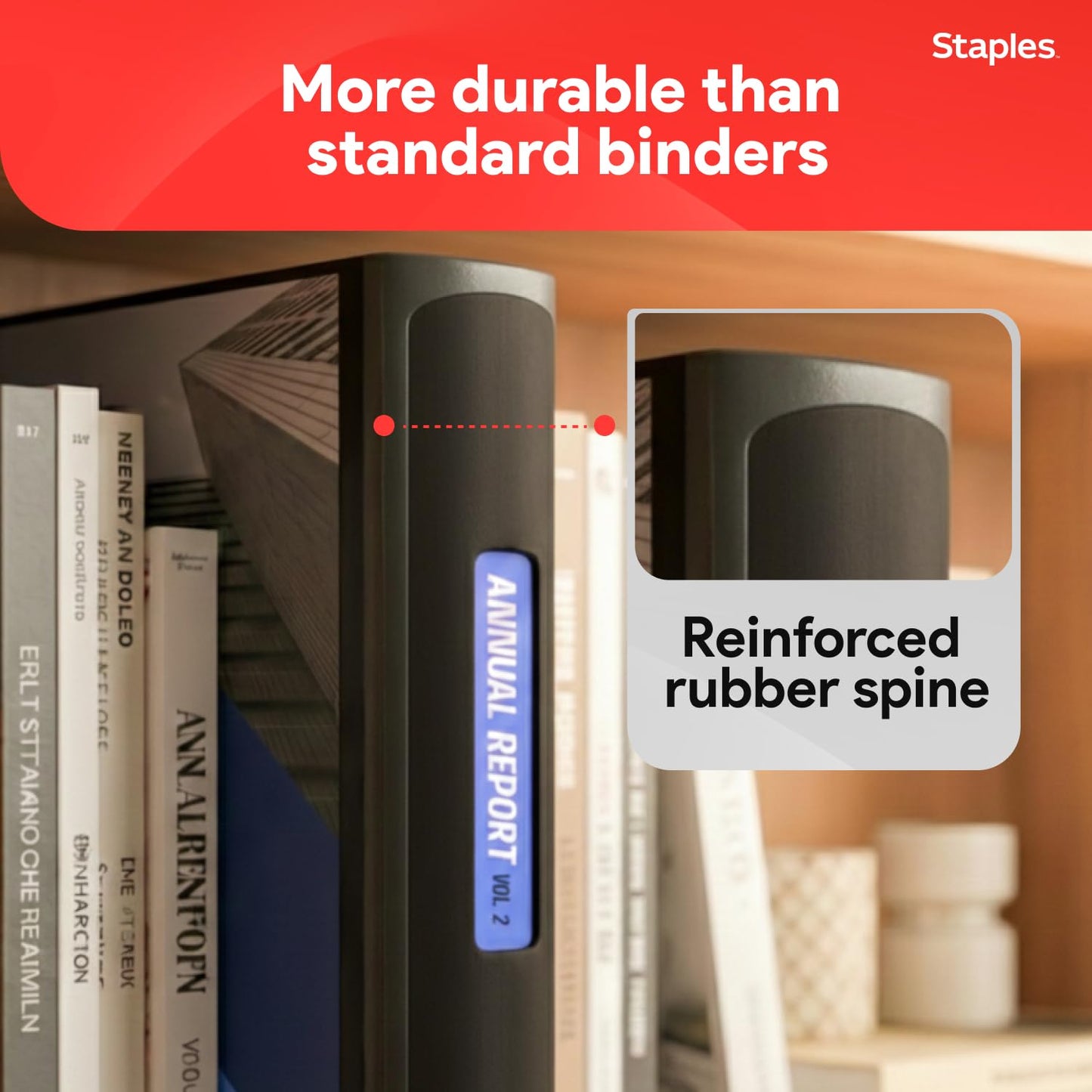 Staples Better 3-Inch D-Ring Binder, Black – Heavy-Duty 3-Ring Binder for School & Office Storage
