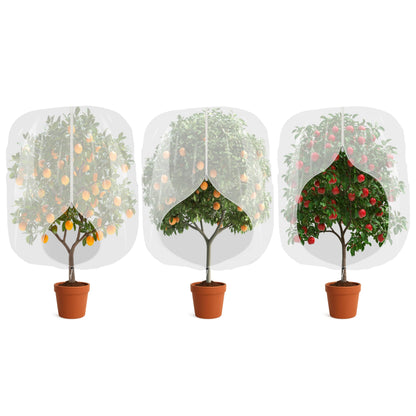 3pcs Fruit Tree Netting with Zipper and Drawstring,2.62 * 3.28 Ft Bird Garden Netting for Garden Protection,Cover for Blueberry Tomato Strawberry and Plants Protection from Insect Squirrels Birds
