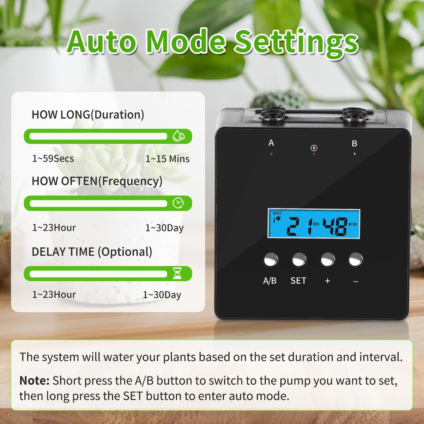 DAOTAILI Plant Watering Devices - Dual Pump Automatic System for 20 Pots, 30-Day Smart Timer with USB-C Charging – Ideal for Indoor Gardens & Balconies