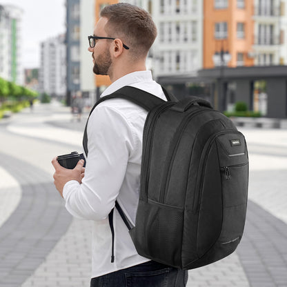 Backpack for Men and Women, School Backpack for Teens, Black Backpack for Boys with USB Charging Port Fits 15.6 Inch Laptop, Water Resistant Travel College Bookbag