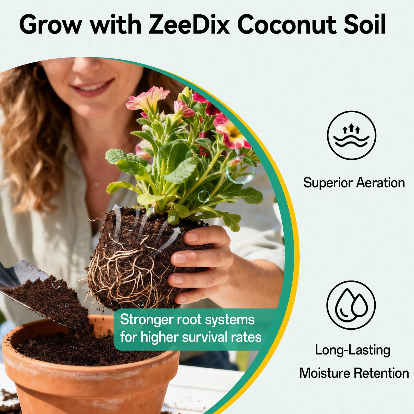 ZeeDix 50 Pcs 30mm Organic Coco Coir Pellets for Seed Starter, Compressed Coconut Coir Potting Soil for Planting, Garden Soil for Indoor Outdoor Plants Bonsai Herbs Flowers Vegetables