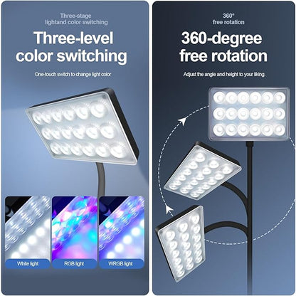 Vimvins Full Spectrum 15W Fish Tank Light Enhanced Edition LED Aquarium Light with Lens, 3 Adjustable Modes (Suitable for 10-20 Inch Tanks)