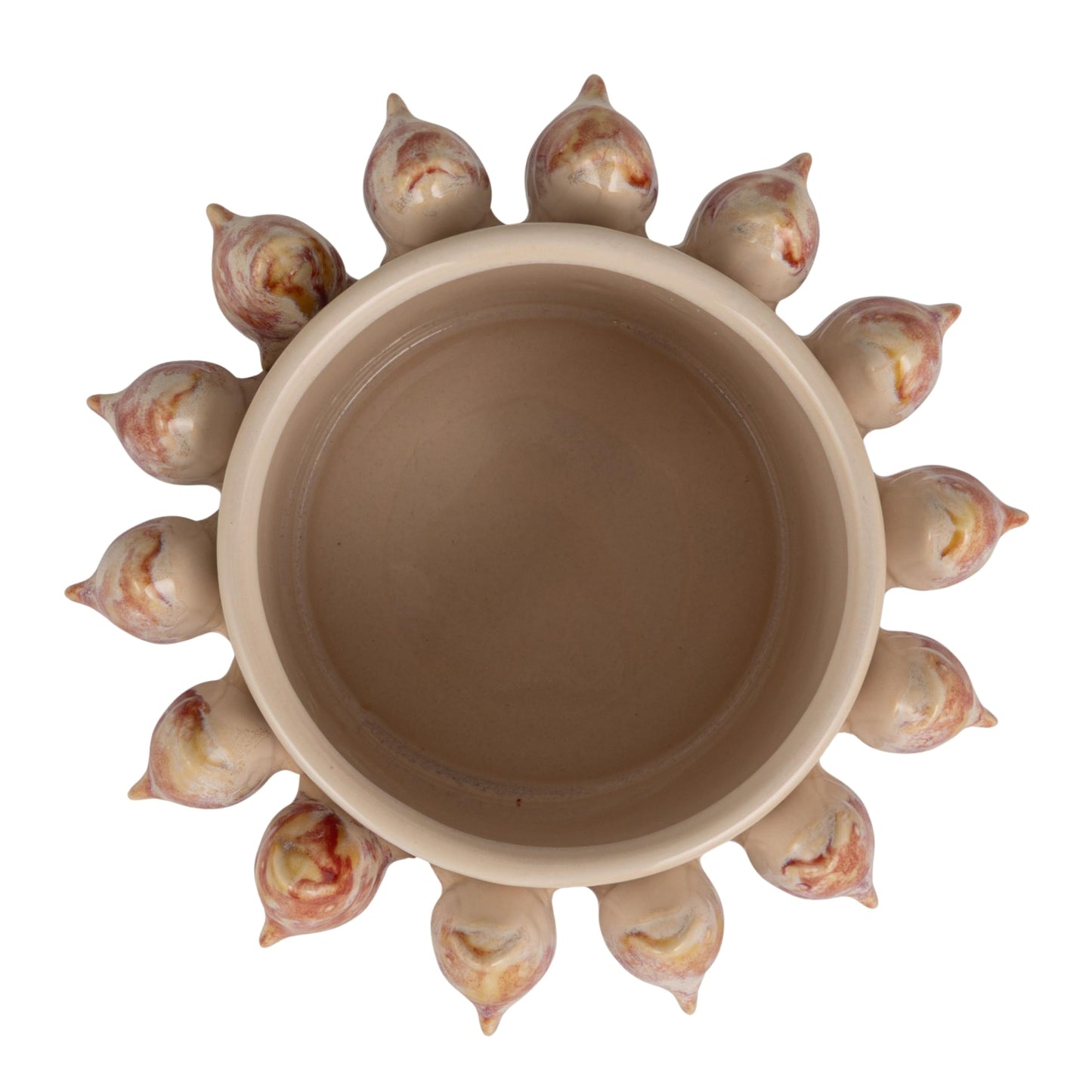 Creative Co-Op Stoneware Planter with 3D Fish and Reactive Glaze, Multicolor