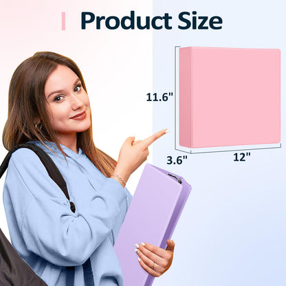 Sooez BinderX Extra Durable 3 Inch 3 Ring Binder, D-Ring Large Binders, Holds 670 Sheets of 8.5x11 Paper, Customizable View Cover with Inside Pockets, Heavy Duty 3 Ring Binder for School, Light Blue