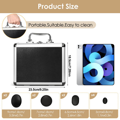 Freudeere 10Pcs Hot Stones Massage Set,Hot Stones Massage Warmer Kit,Portable Hot Stone with Heater for Home Spa Warming Therapy Relaxing