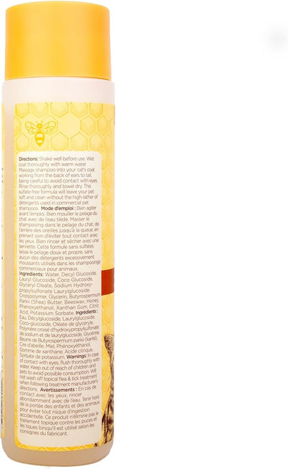 BURT'S BEES FOR PETS Hypoallergenic Cat Shampoo with Shea Butter and Honey, Gentle Formula for Indoor Cats with Dry or Sensitive Skin, pH Balanced, Fragrance-Free, 10 Fl Oz - 2 Pack