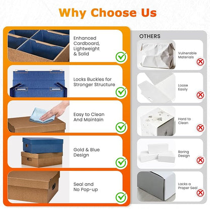 Card Storage Deck Box, 6000 Count Bulk Card Storage Boxes | 5-Layer Corrugated Cardboard Storage, Removable Trading Card Holder Organizers for Magnetic Holders, Toploaders, TCG, MTG