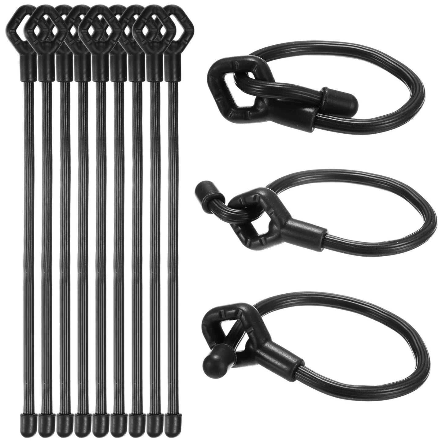 M METERXITY 12-Pack Adjustable Plant Ties, 8inch/20.32cm Silicone Flexible Multi-Function Sturdy Garden Twist Tie for Plant Support/Tree/Shrub/Vine, Reusable Support Twine [Black]