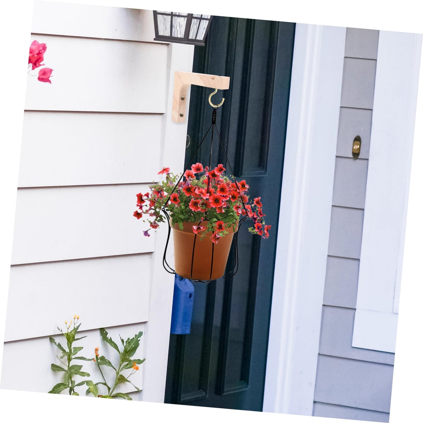 SUPVOX Wooden Plant Hanger Bracket 2pcs Indoor Wall Plant Holders Heavy-Duty Hanging Hooks for Flower Pots Natural Wood Suitable for Indoor Garden and Patio