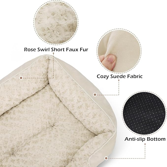 INVENHO X-Large Dog Bed Rectangle Washable Orthopedic Soft Calming Sleeping Durable Pet Cuddler with Anti-Slip Bottom