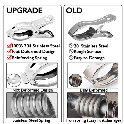 BESTEEL Upgraded 240 PCS Garden Clips, Greenhouse Clamps 100% Stainless Steel Heavy Duty Greenhuose Clips for Netting - Strong Grip to Hold Down Shade Cloth or Plant Cover on Garden Greenhouse Hoops