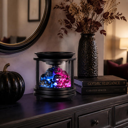 Dicimi Halloween Wax Warmer - Skull Wax Melter for Scented Wax Cubes & Essential Oils, 4-in-1 Electric Warmer with Hot Plate, Spooky Ghost Decor Gift