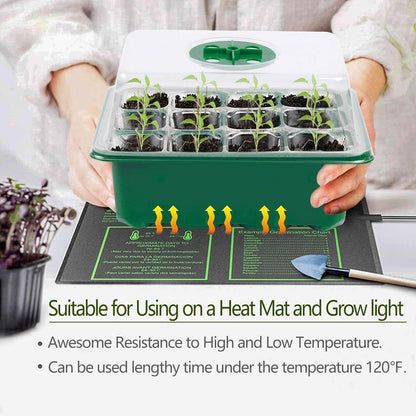Hdeoops Seed Starter Tray, 6 Set Seedling Kits with Adjustable Humidity Dome, Plant Starter Kit for Seeds Growing Starting (12 Cells per Tray)