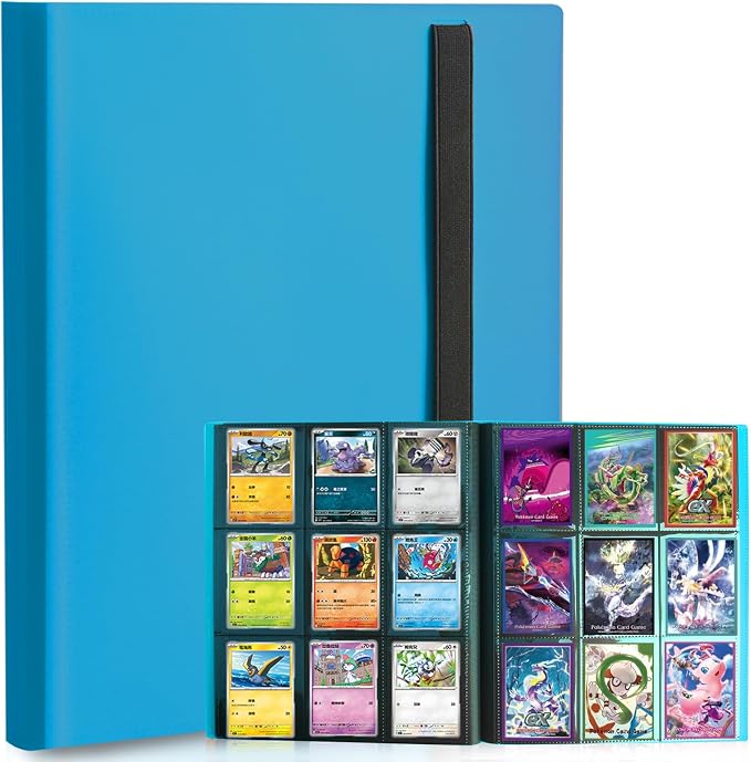 Card Binder, 9 Pocket Trading Card Album Folder,20 Pages, 360 Card Capacity Sports Card Binder, Premium Card Binders Compatible with MTG, TCG, Baseball Cards (Sky blue)
