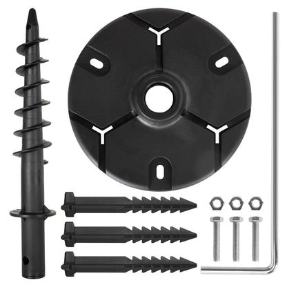 LUTEC Ground Spike for Post Light, Plastic, Black, Model 9700359330
