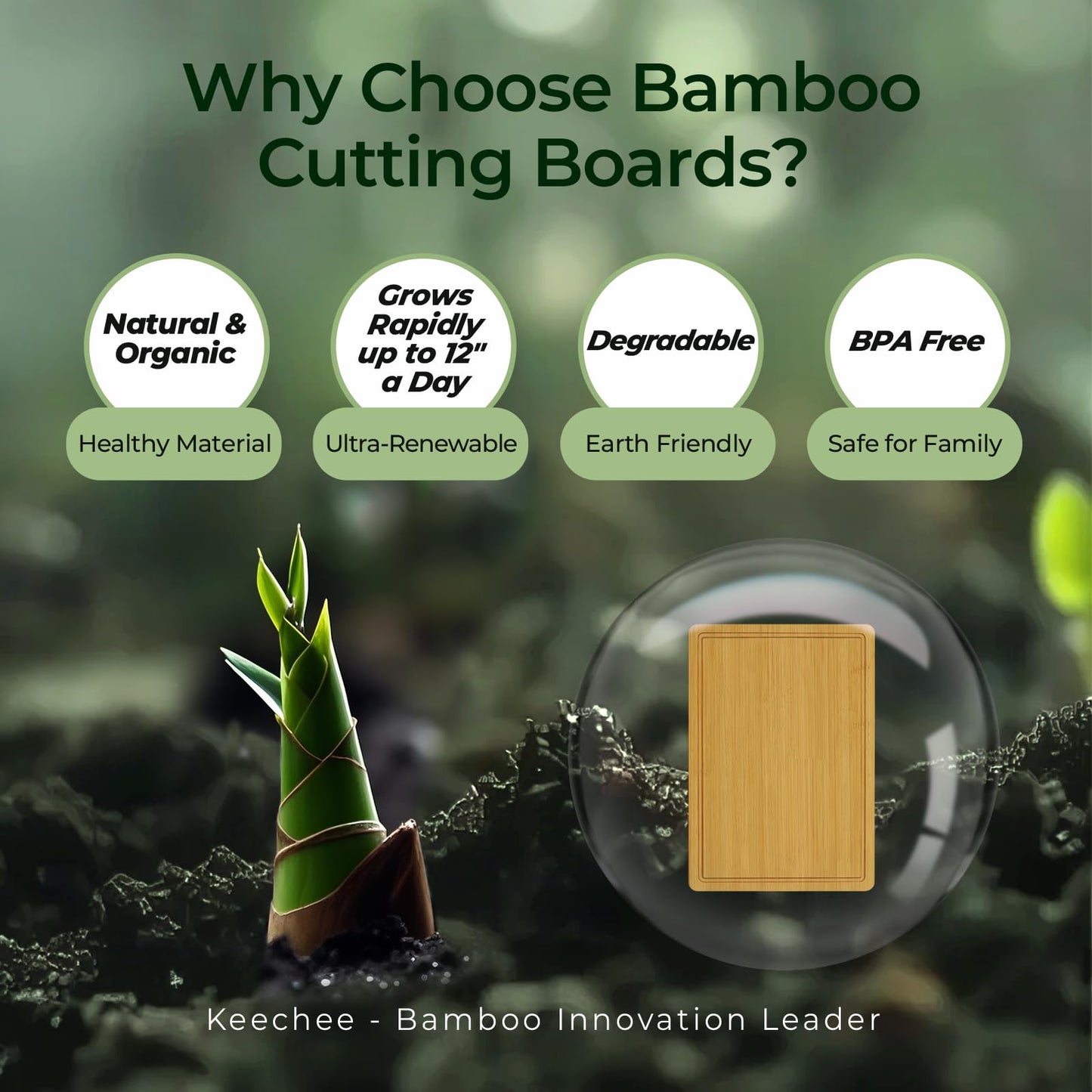 Bamboo Cutting Board, Durable Wood Cutting Boards for Kitchen with Deep Juice Grooves & Built-in Handles, Ideal Charcuterie & Chopping for Meat, Vegetables and Fruits Ideal Kitchen Gifts