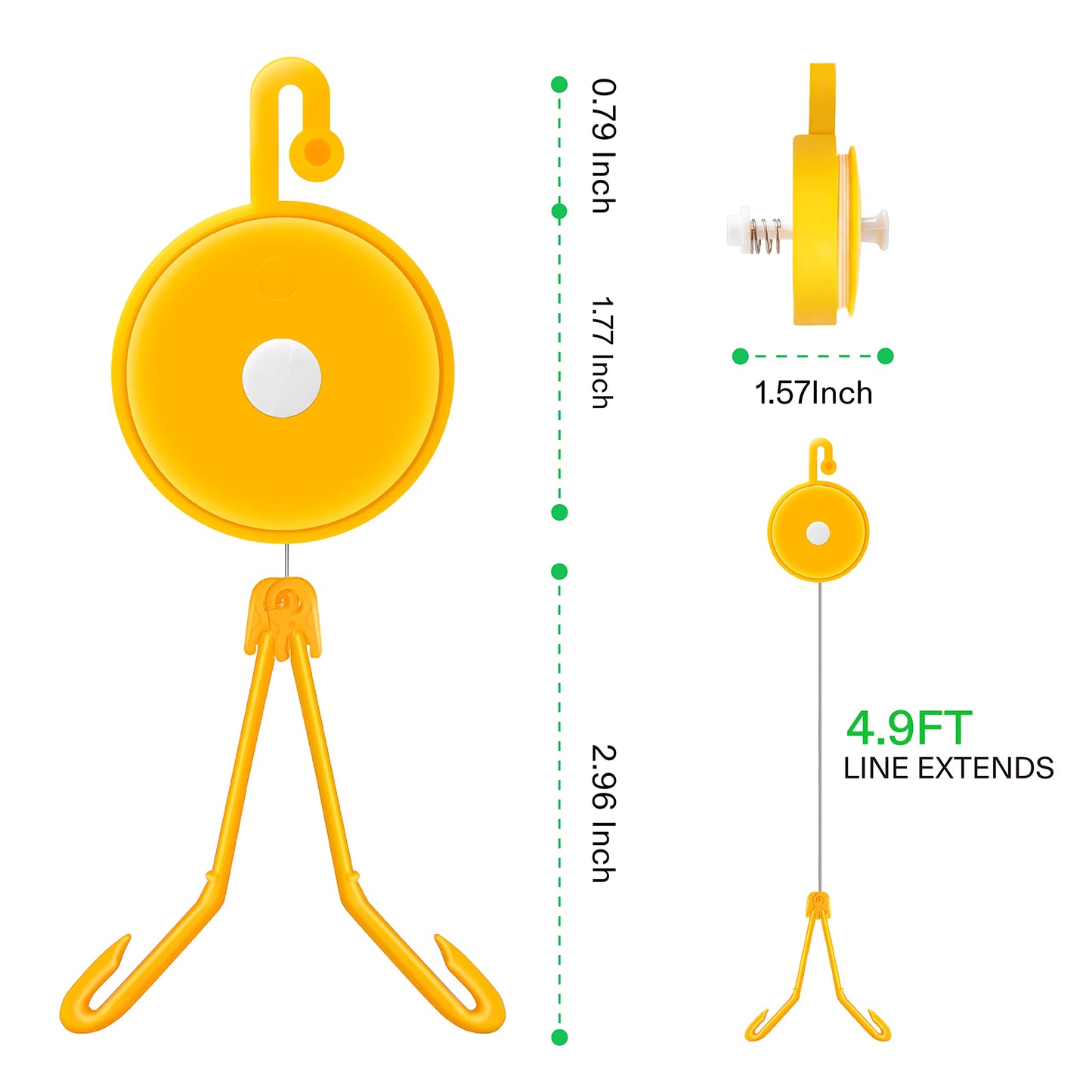 VIVOSUN 12 PCS Retractable Plant Yoyo with Stopper for Grow Support in Tent Garden or Hydroponics, Yellow