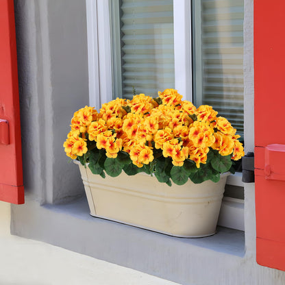 Hananona Artificial Geranium Flowers for Outdoors Geranium Silk Flowers Outdoor UV Resistant Garden Plants Faux Flowers for Home Kitchen Table Centerpieces Decor (6, Yellow)