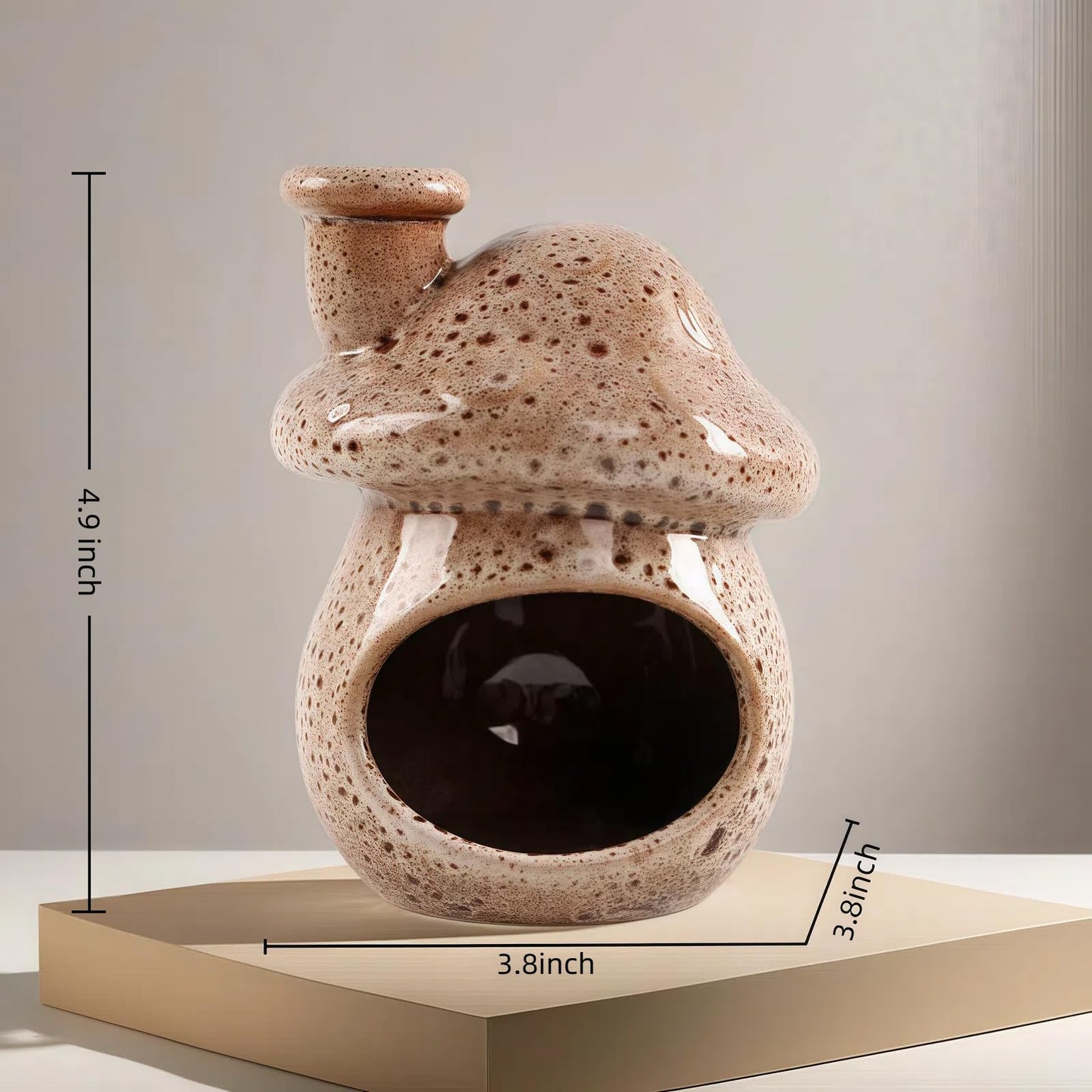 Zynzthos Mushroom Incense Holder, Ceramic Palo Santo Holder – Suitable for Burning Sage & Palo Santo - Mini Chimenea-Style Burner, an Incense Burner for Spiritual Meditation, Yoga or Home Decoration