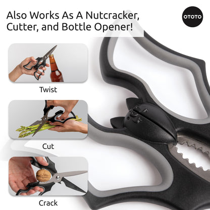 OTOTO Elizabat Kitchen Scissors - Halloween Goth Cute Bat Kitchen Shears, Gothic Scissors Utensils - Spooky Bats Halloween Gifts, Cute Gadgets, Kitchen Gadgets