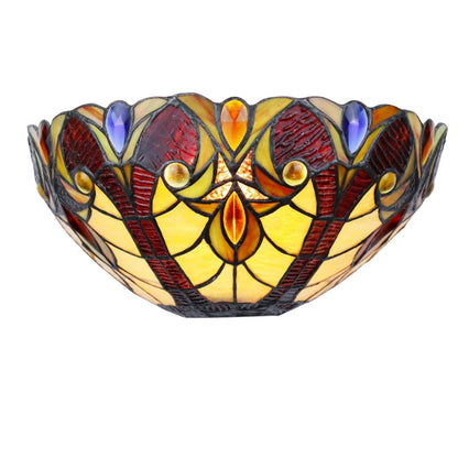 Chloe Lighting Adia Victorian Wall Sconce, 1 Light, Dark Bronze, 12in Wide, Multicolor Glass, Model CH38632AV12-WS1