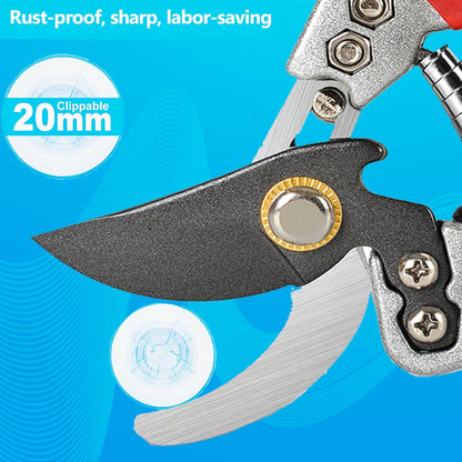MEPEREZ Ultra Sharp Germany Titanium Steel Pruning Shears - Cuts 3X Easier, Weak Hand Arthritis Snips, Rust-Resistant, Effortlessly 1-Inch Cut Capacity Garden Scissors, Ergonomic Handle (gt-06, 1)
