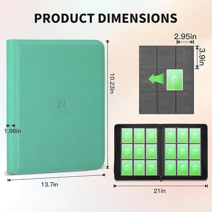 Trading Card Binder, Premium 9 Pocket 540 Double Sided Pocket Collection Binder, Card Album for TCG Card Holder for Game Card, Sports Card, Yugioh, MTG etc(Cyan)