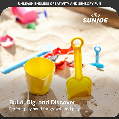 Sun Joe Silica Play Sand for Sandbox, Sensory Table & Garden Spaces, Ultra Fine, 50 Lb Bag - Indoor and Outdoor Natural Craft Accessory for Molding, Digging, Sculpting and Gardening, PLYSAND50