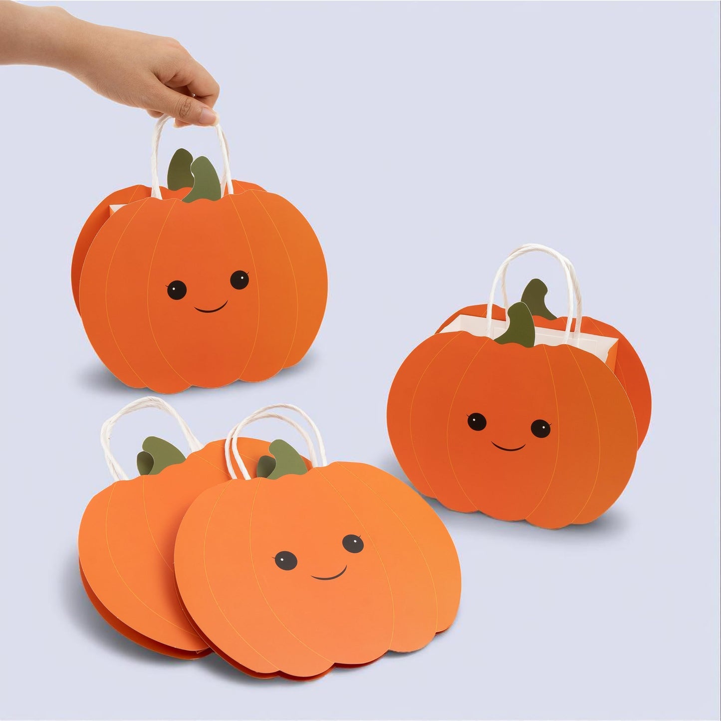 Cheerland Pumpkin Gift Bag Fall Party Favor Bags Cute Friendsgiving Goodie Treat Bag for Kids Birthday Baby Shower Autumn Theme Festival Harvest Thanksgiving Party Classroom Celebration Supplies 8pcs