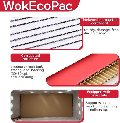 6 Pack Poultry Shipping Boxes, Live Bird Shipping Boxes, Poultry Carrier Crate has Ventilation Openings, Portable Bird Travel Bag, for Poultry Chicken Bird Duck - Size 17.7" x 7.8" x 11.8"