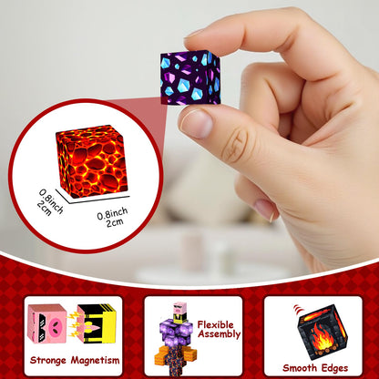 200 PCS Magnetic Blocks with Light Up Building Blocks - 20 Light Up Cubes, STEM Sensory Construction Toys for Kids Ages 4-8, Montessori Magnet Stacking Cubes, Gifts for Boys Girls 3 4 5 6 7 8-12