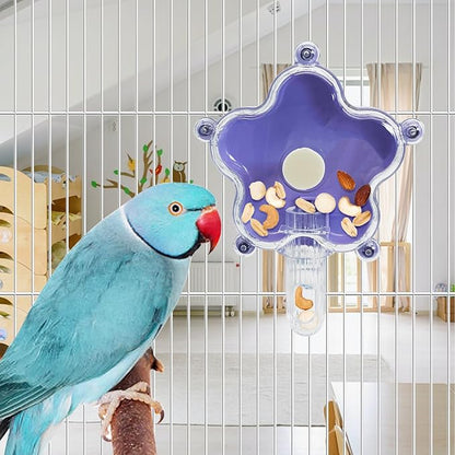 BNOSDM Bird Foraging Toys Cockatiel Foraging Wheel Parrot Cage Spinning Toys Parakeet Enrichment Puzzle Feeder Toy for Budgies Lovebirds Canaries (Purple)