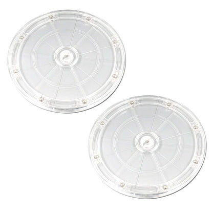 MY MIRONEY Heavy Duty Lazy Susan Turntable Organizer 7" Clear Acrylic Rotating Swivel Stand with Steel Ball Bearings for Spice Rack Cake Decorating TV Laptop Pack of 2