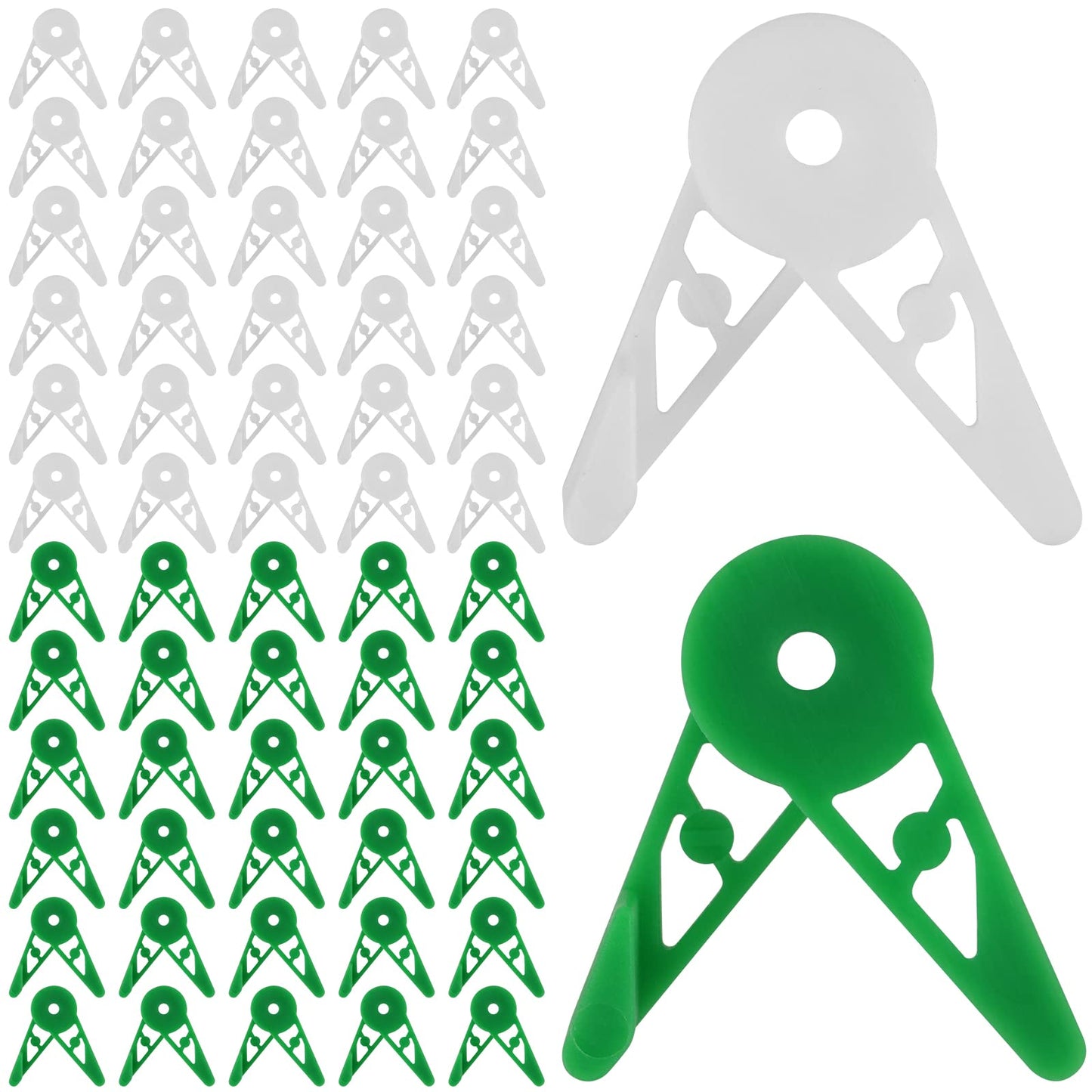 KEILEOHO 120 PCS 360 Degree Adjustable Plant Clips, Plant Branches Bender Stem Trainer Clips, Plant Low Stress Training Clips for Low Stress Training Plant Stem Support, White and Green
