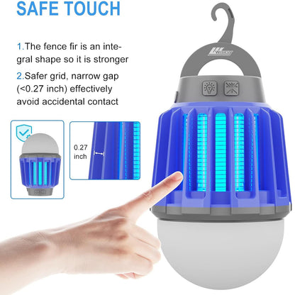 Wisely Bug Zapper Outdoor/Indoor Electric, USB-C Rechargeable Mosquito Killer Lantern Lamp, Portable Insect Electronic Zapper Indoor Trap, with LED Light 2PK