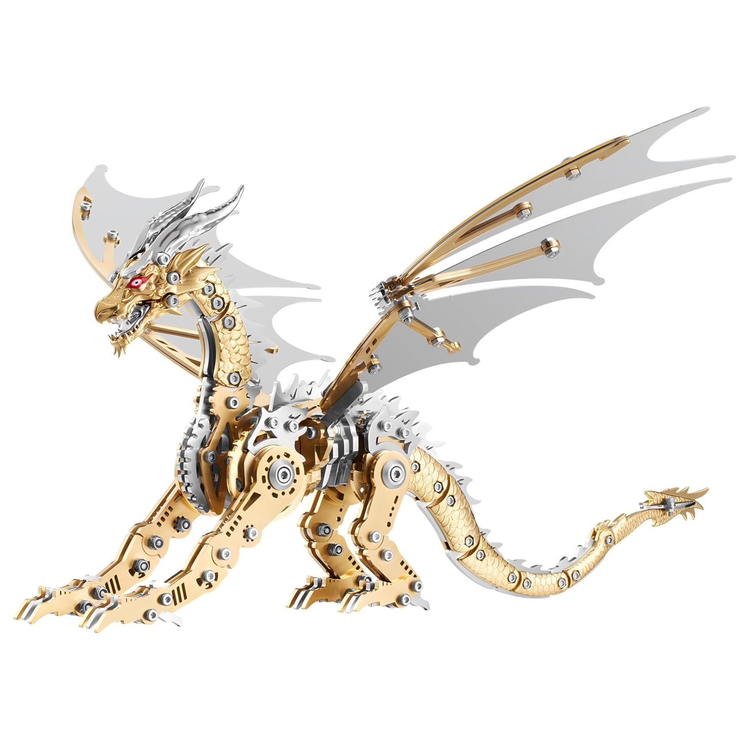3D Metal Dragon Model Kit for Adults, Mechanical Pterosaur Puzzle, DIY Assembly Steel Model, Challenging Building Kit, Unique Gift for Men Desk Decor