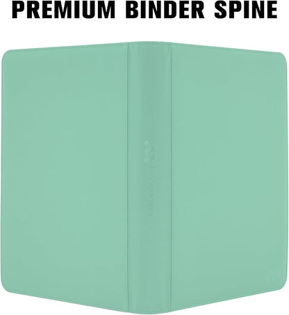 Card Binder 16 Pocket,Trading Card Binder Holds up to 1408 Cards with 44 Sleeves,Zipper Card Holder Album Compatible with TCG Card/Game Cards/Sports Card-Light green
