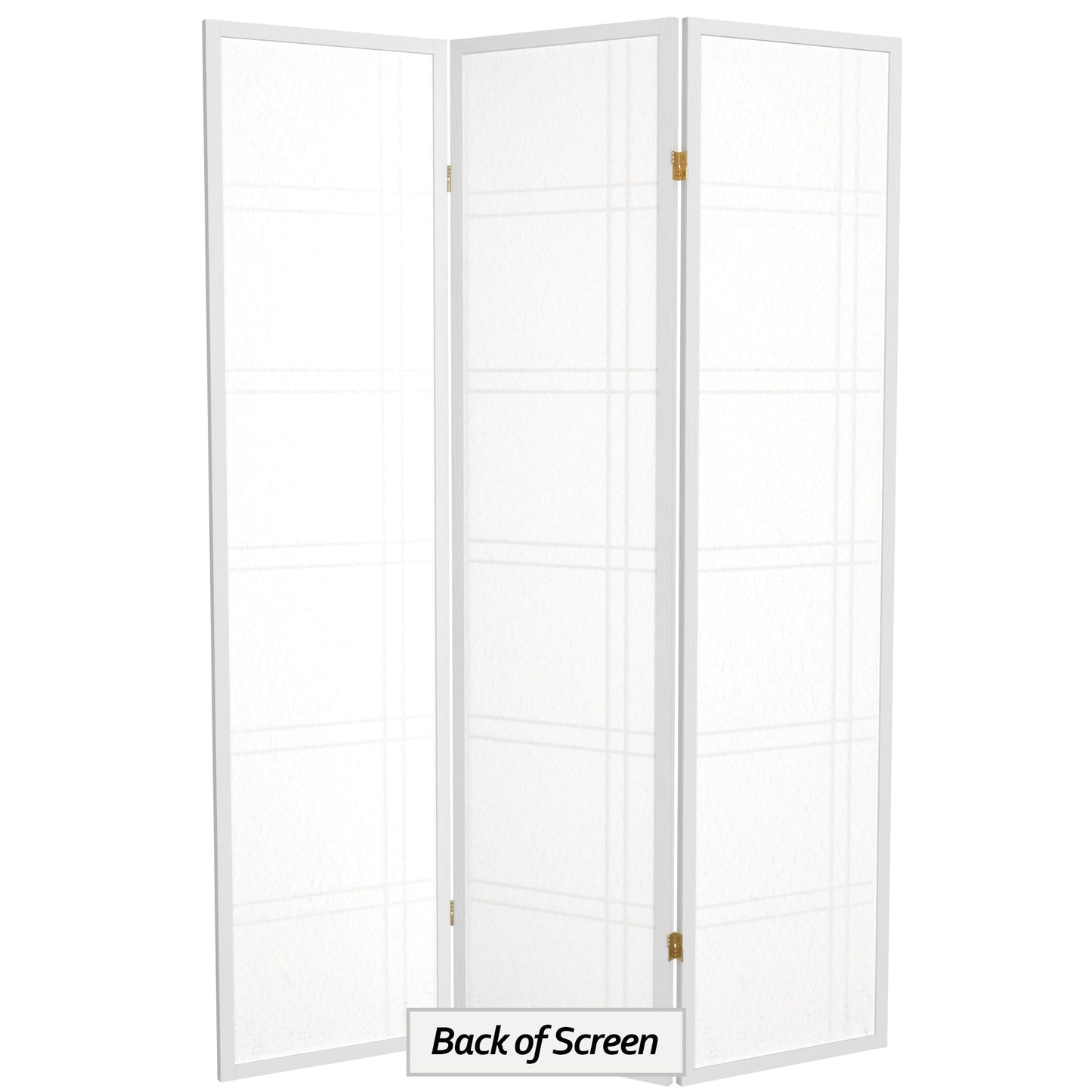 Red Lantern 6 ft. Tall Double Cross Shoji Screen - White - 3 Panels