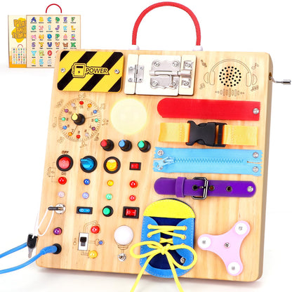 Grarain Busy Board for Toddlers - Montessori Educational Toy for 1-3 Year Old Boys & Girls | Travel-Friendly Sensory Learning Activity | Ideal for Kids with Autism(Busy Board v3)