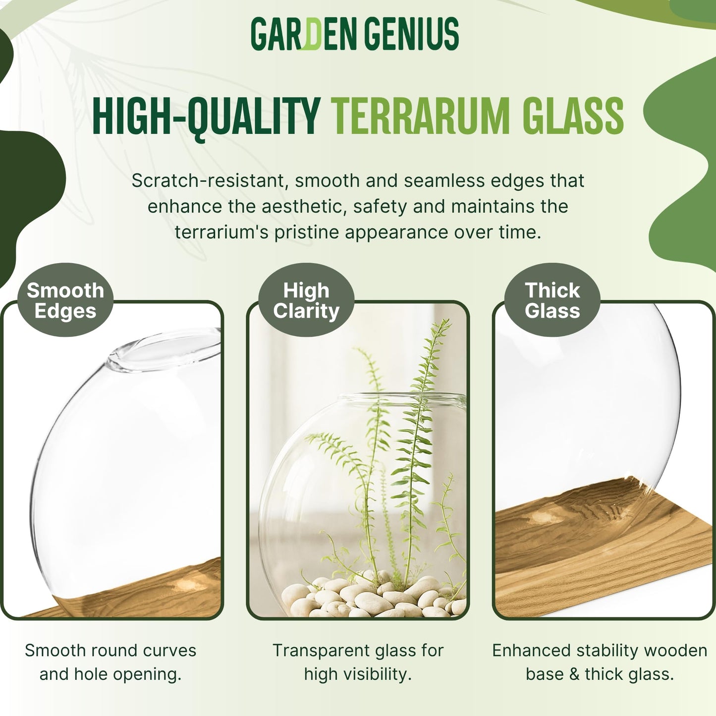 Single Glass Propagation Station with Wooden Base – Hydroponic Plant Terrarium for Home & Office | Ideal Christmas, New Year & Birthday Gift for Plant Lovers, Moms | Desktop Windowsill Planter Vase