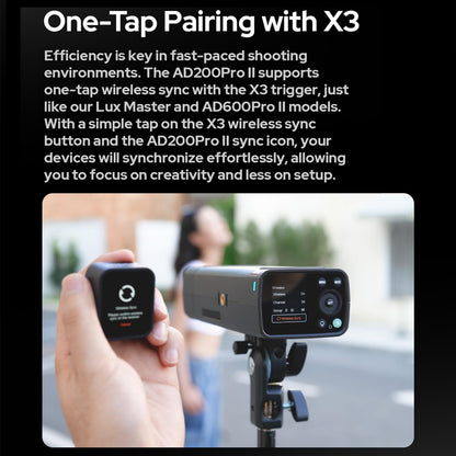 Godox Upgraded AD200 Pro II - 200W TTL Flash with Improved Heat Dissipation