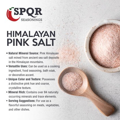 Himalayan Pink Salt Coarse Grain XL 1.2 lb. Bottle Grinder Refill Nutrient and Mineral Dense Salt Crystals by SPQR Seasonings