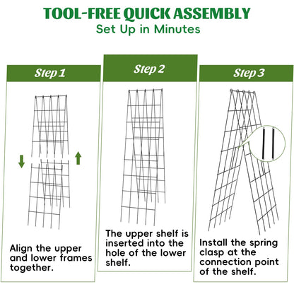 DOLEMODUO 2 Pack Cucumber Trellis, 60inch A-Frame Rustproof Steel Wire Garden Trellis for Raised Beds, Heavy Duty Climbing Plants Supports for Cucumber,Tomato, Climbing Plants and Flowers