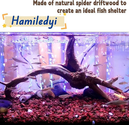 Hamiledyi 4PCS Driftwood for Aquarium 8-10in Natural Spider Wood Reptile Branches Fish Tank Log Ornament Aquarium Trunk Decoration