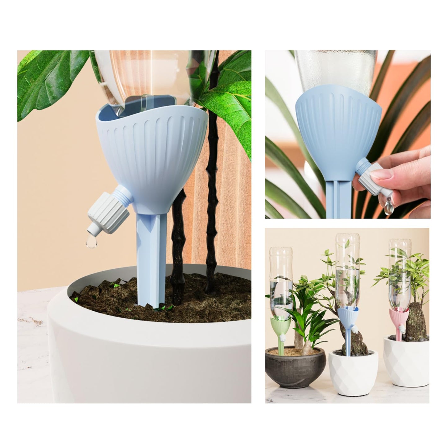 Automatic Indoor and Outdoor Watering Systems, unattended Watering Systems for Cauliflower and Vegetable Plants During Vacations, Adjustable Water Droplet Size and Speed drippers, Soil wetting Tools.