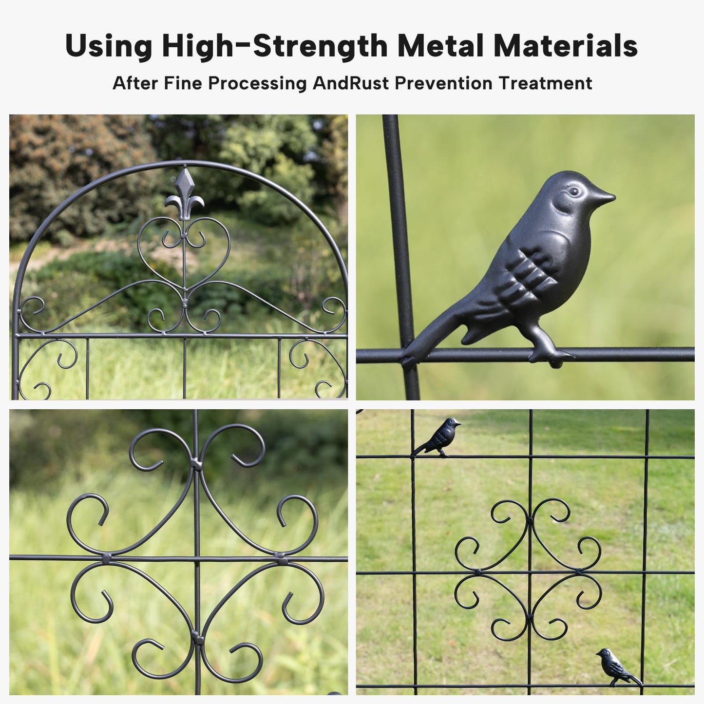 Garden Trellis for Climbing Plants Outdoor, Maidapulu 2 Pack 70.8x19.6 Inch Black Metal Trellis - Rustproof Lattice Support Panel with Easy Assembly for Roses, Clematis, Cucumbers, Vegetable Garden