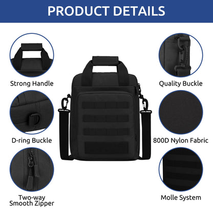 ZHIERNA Tactical Messenger Bag, Tactical Briefcase for Men Tactical Laptop Bag Heavy Duty MOLLE Shoulder Pack Handbag for Men(Black)