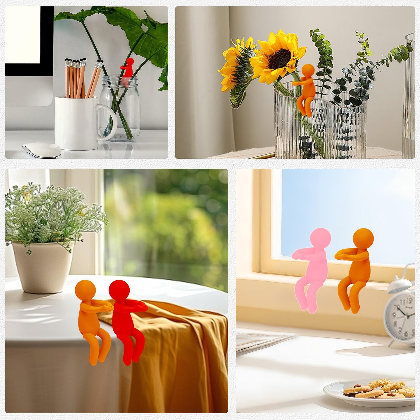 SINSETU 6 Pcs Plant Propagation Friends, Plant Propagation Buddy, Plant Cutting Holder for Shoots, Sprouts and Stems, Cute Plant Propagation Support Growth Tool for Indoor Garden