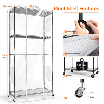 Bstrip Indoor Greenhouse with Grow Light, Indoor Greenhouse Cabinet with 6 Pack 90W Grow Lights with Timer, Mini Green House for Indoor Plant, Seed Starter, Seeding, 35.4"x13.8"x70.8"