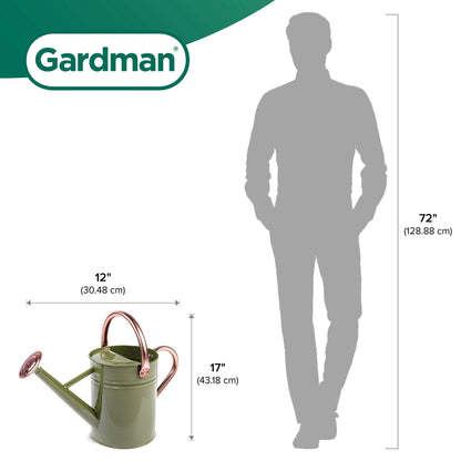 Gardman R34882 1 Gallon Watering Can, Tweed Green